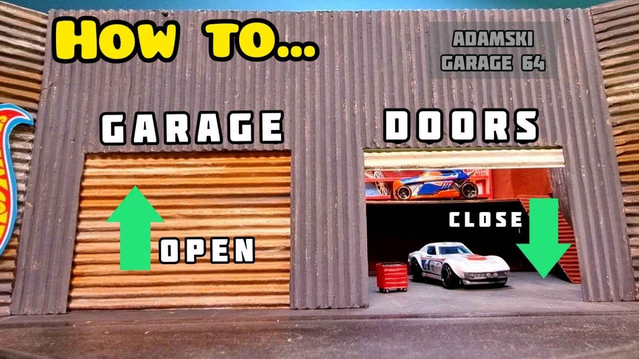 Adjustable sliding shutter doors for DIY Hot Wheels cardboard garage 1:64 diorama.