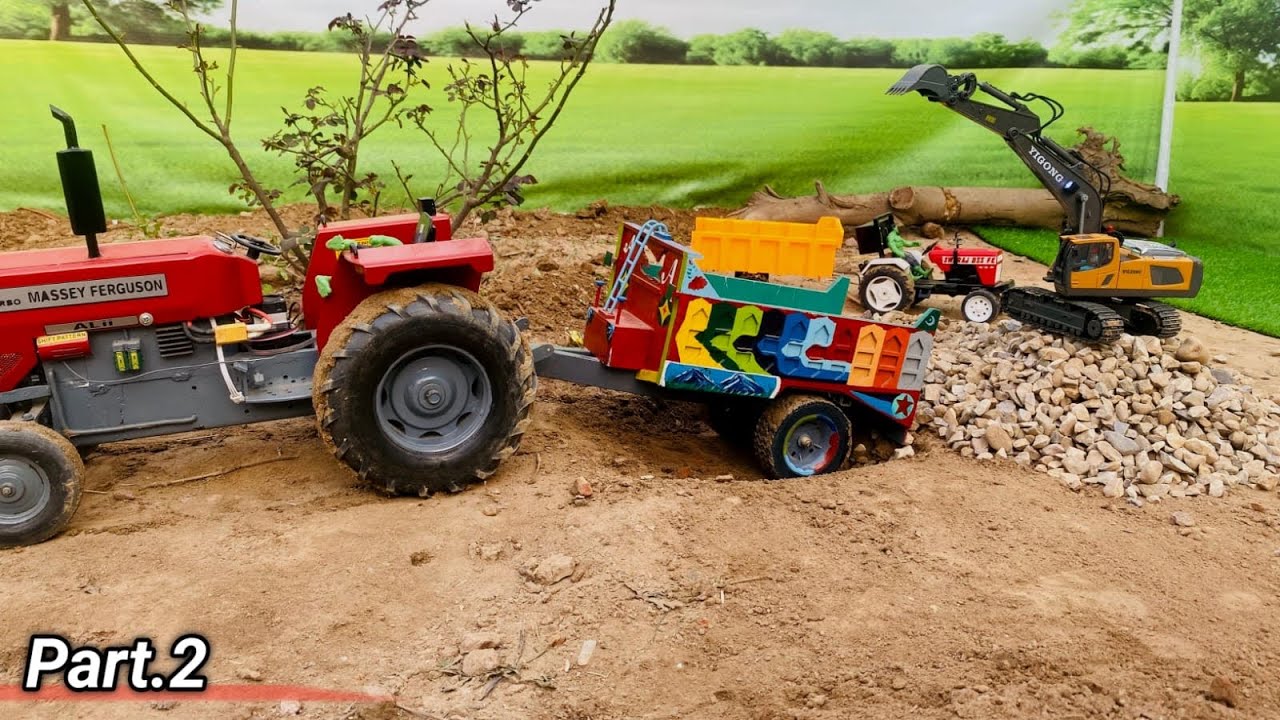 Diy Mini Tractor & Excavator builds Stone Road | Science Project | @alibirdssialkot7086 