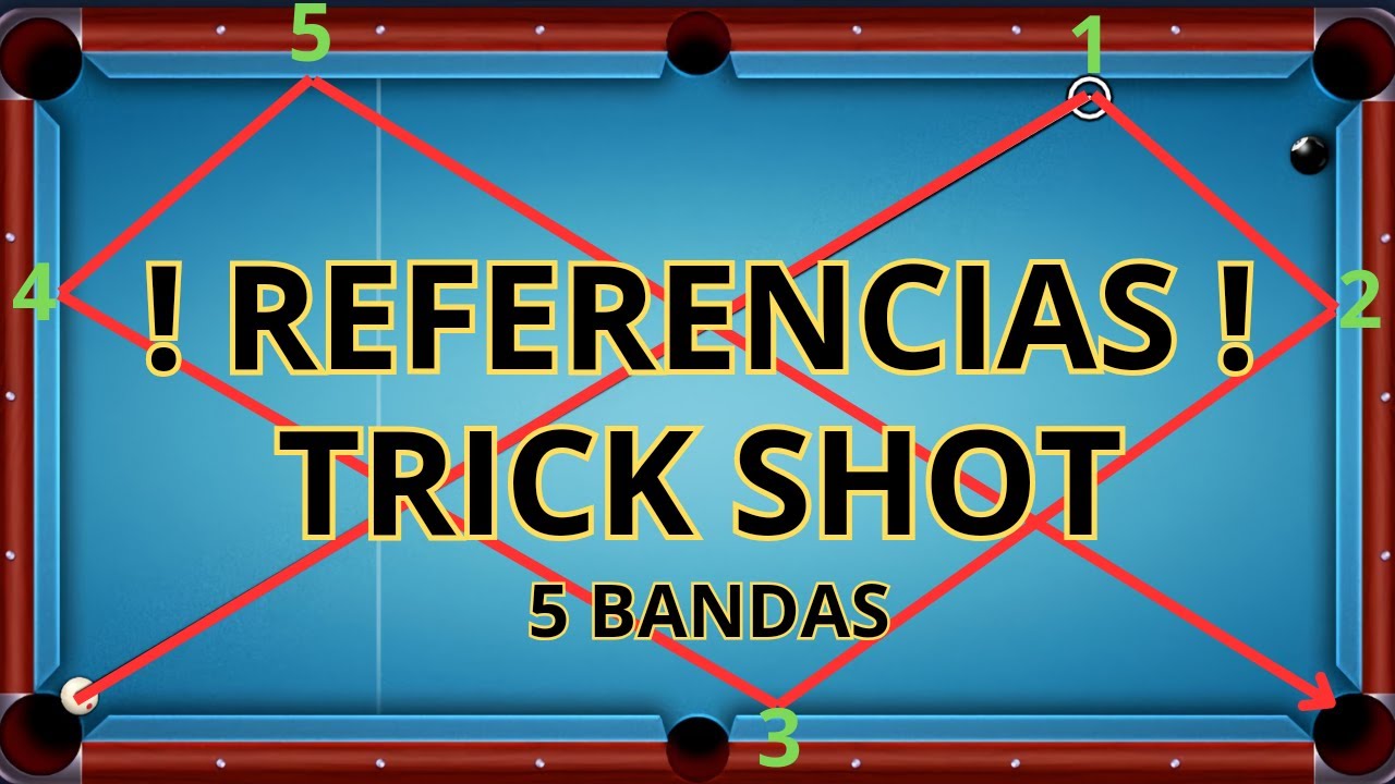 8 ball pool TUTORIAL TRICK SHOT 5 bandas 2023✅