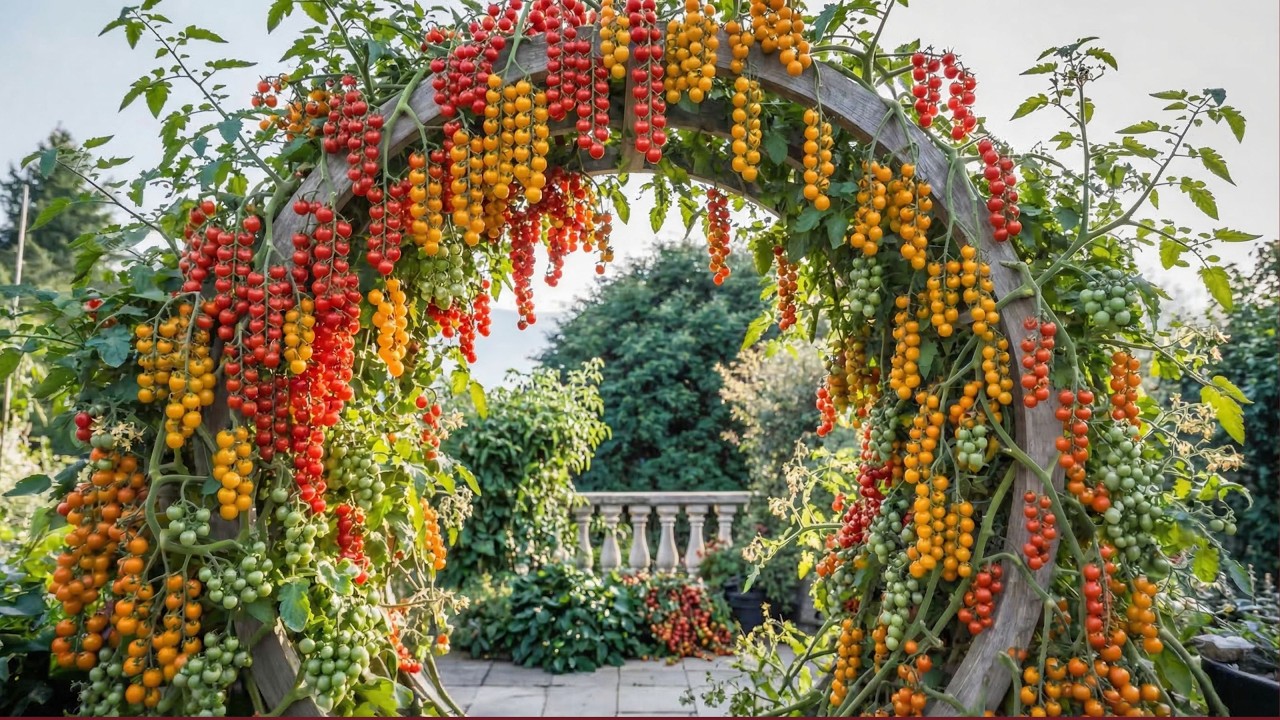 🍅 1000x Cherry Tomato Yield in One Backyard?! 🌿 Bamboo Dome Garden Bursting With Life 🌞