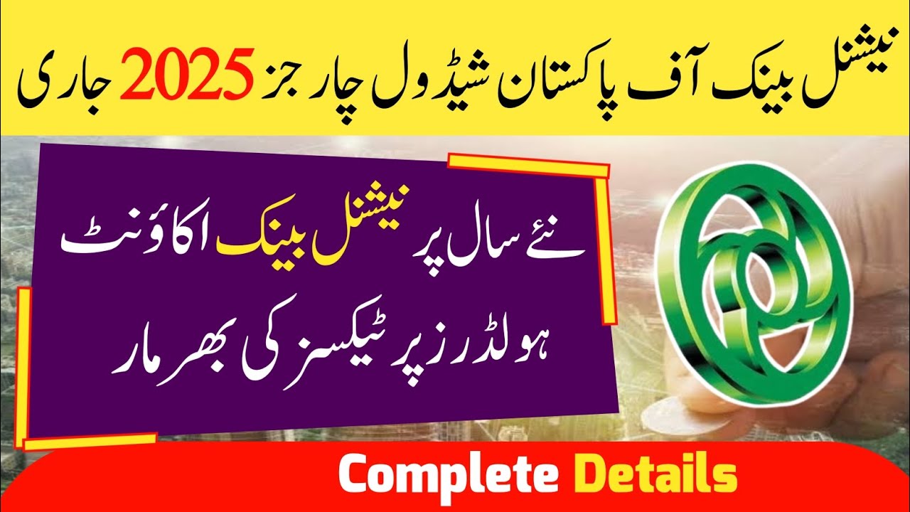 NBP Schedule Of Charges 2025 || NBP Atm Charges 2025