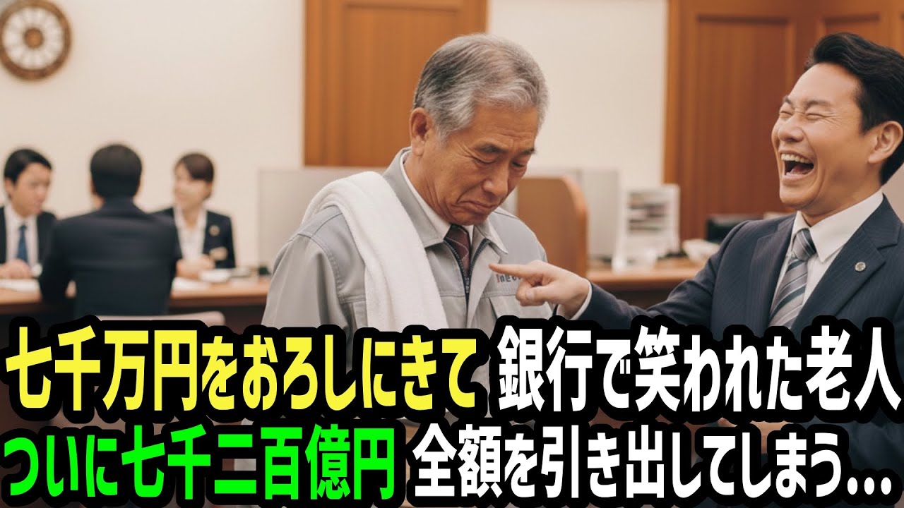 7000万円を下ろしにきて銀行で笑われたおじいさん。突如7200億円全額解約し、銀行は大パニックに陥った！