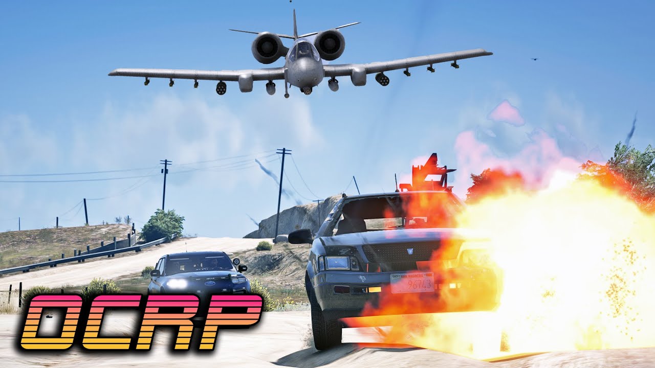 Chased by an A-10 Warthog in this Pursuit Challenge in OCRP GTA5 RP