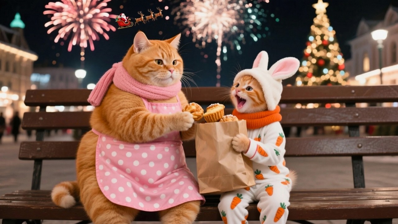 Ginger Kitten and Mama Cat Go Out for Christmas ❄️🎄, Heartwarming AI Story Compilation