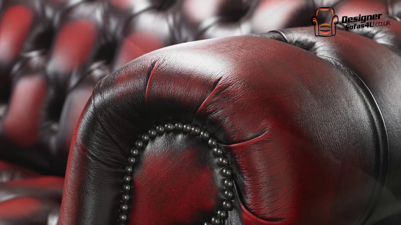 Chesterfield Sofa Darcy Antique Oxblood Leather by Designer Sofas 4U