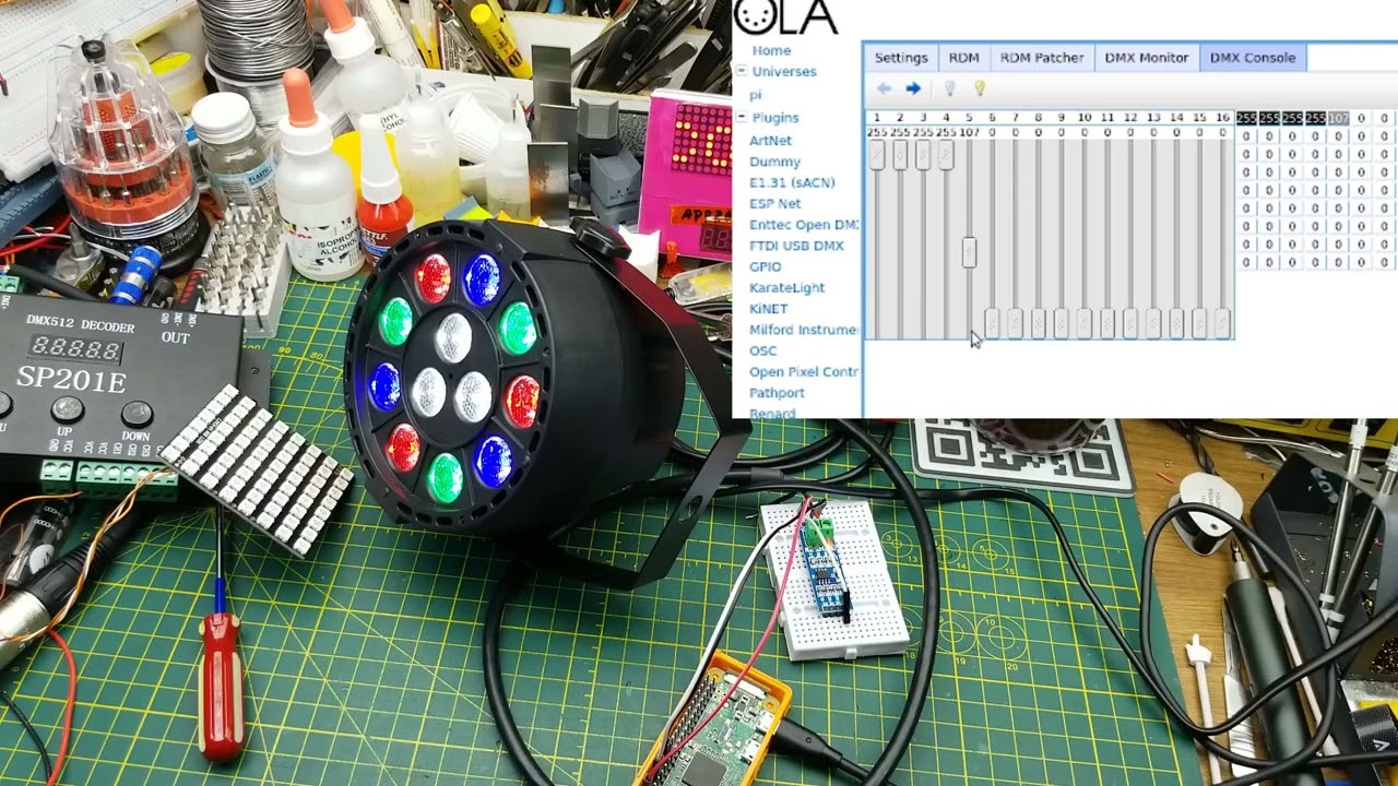A cheap stage lighting solution: artnet , DMX and raspberry pi zero