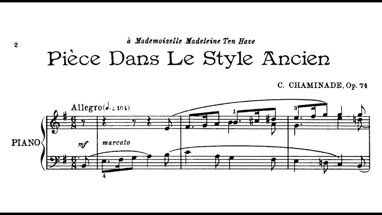 Cécile Chaminade - Pièce dans le style ancien, Op.74