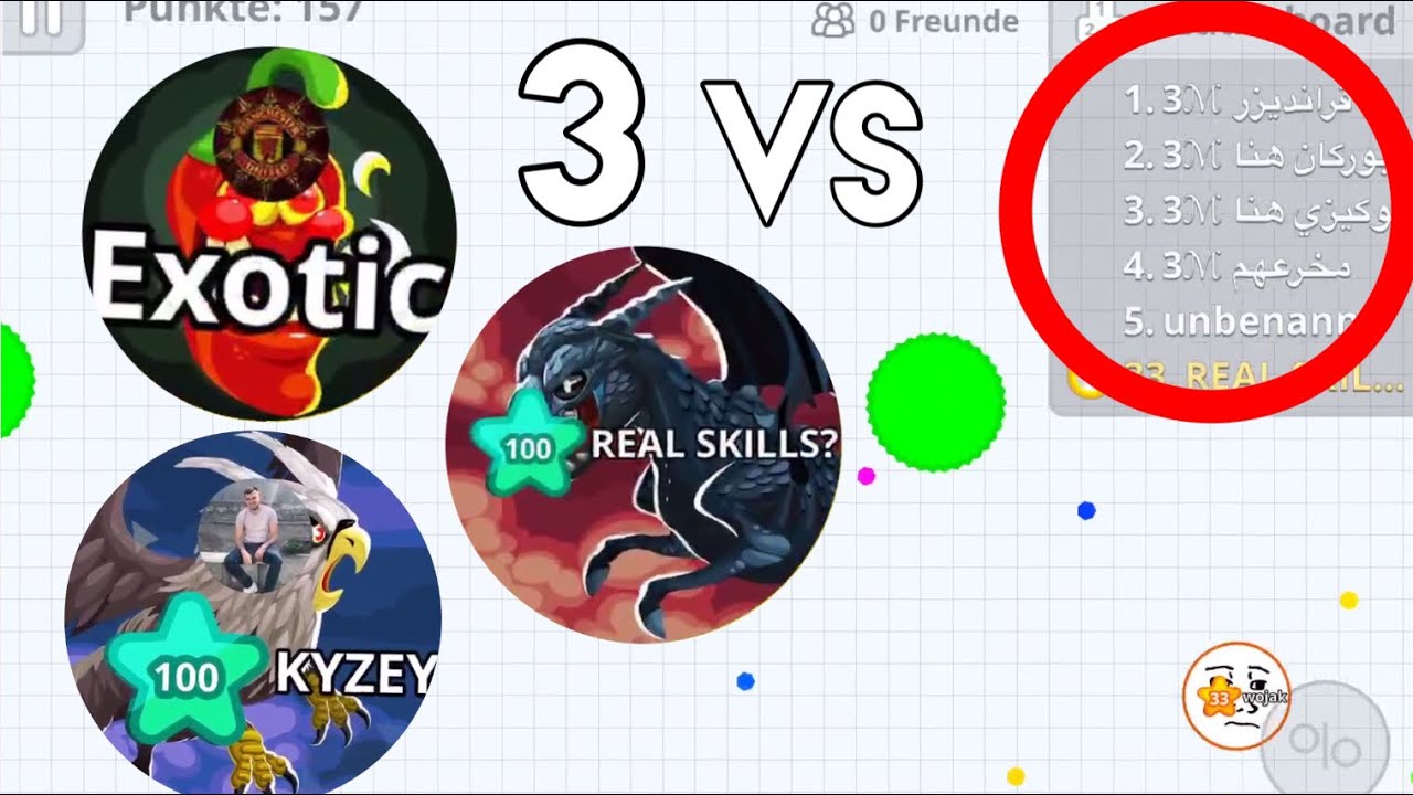 AMAZING 3M CLAN DESTRUCTION/ EPIC REVENGE/ 3 VS CLAN/ AGARIO MOBILE GAMEPLAY/ SKILLS AGARIO