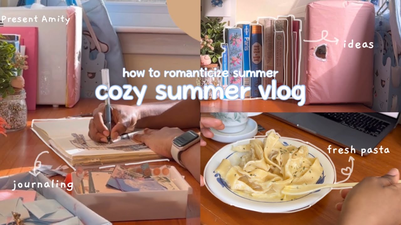 cozy summer days 🧺✨  7 am morning routine, nostalgic movie night, fresh pasta, fun ideas to try