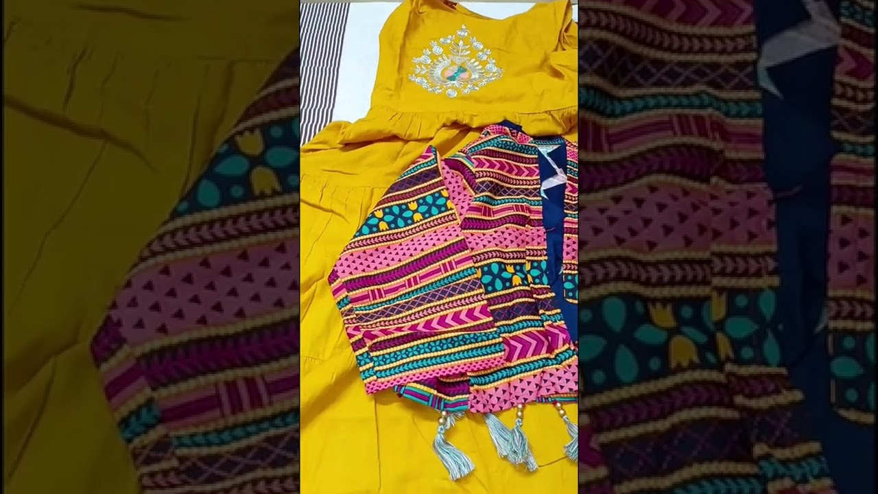 Special design ethnic jacket+Yellow 💛 Kurta set