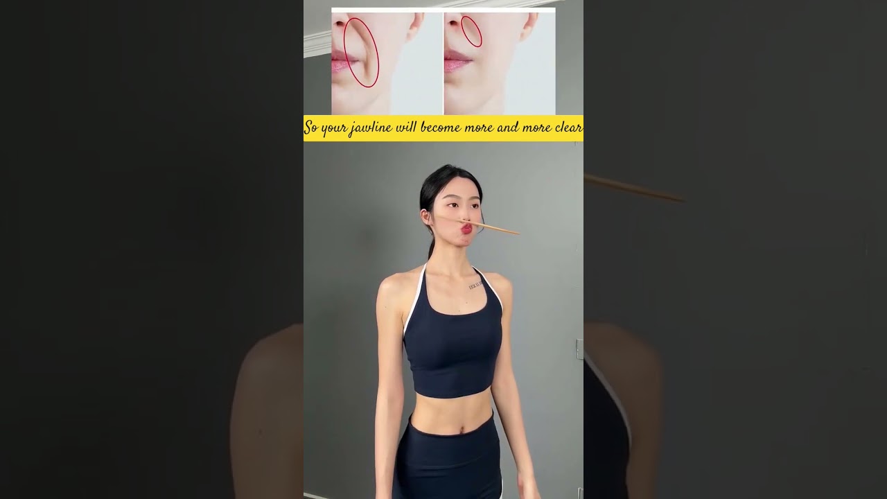 You can practice with a chopstick at home #homeworkout #faceyoga #facelines #tightface