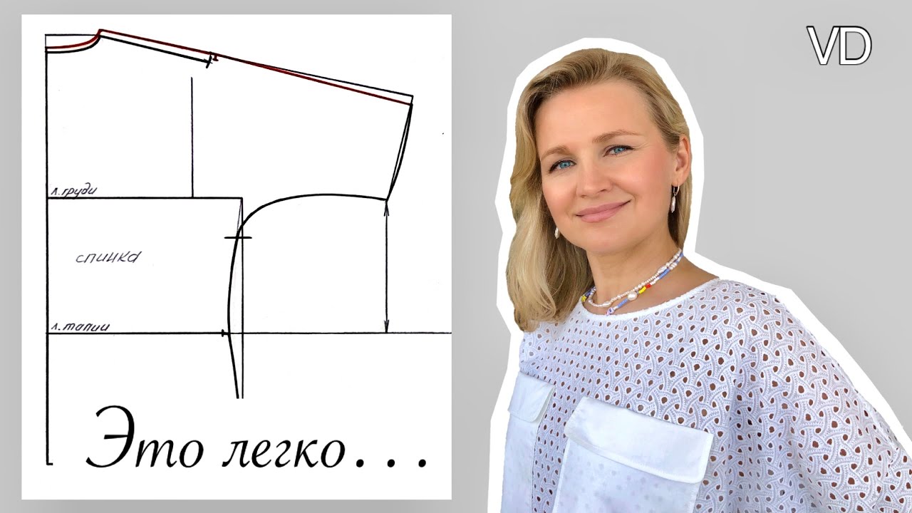 Как раскроить и сшить блузку. Цельнокроеный  рукав. Шитье. Выкройка. How to sew a top. shirt. #26
