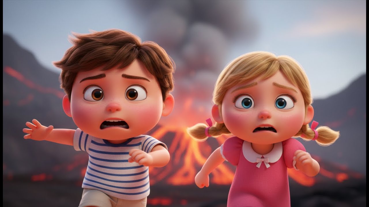 Dozi & Mary Escape the Volcano 🌋 | A Brave Adventure for Kids | Fun & Safe Cartoon
