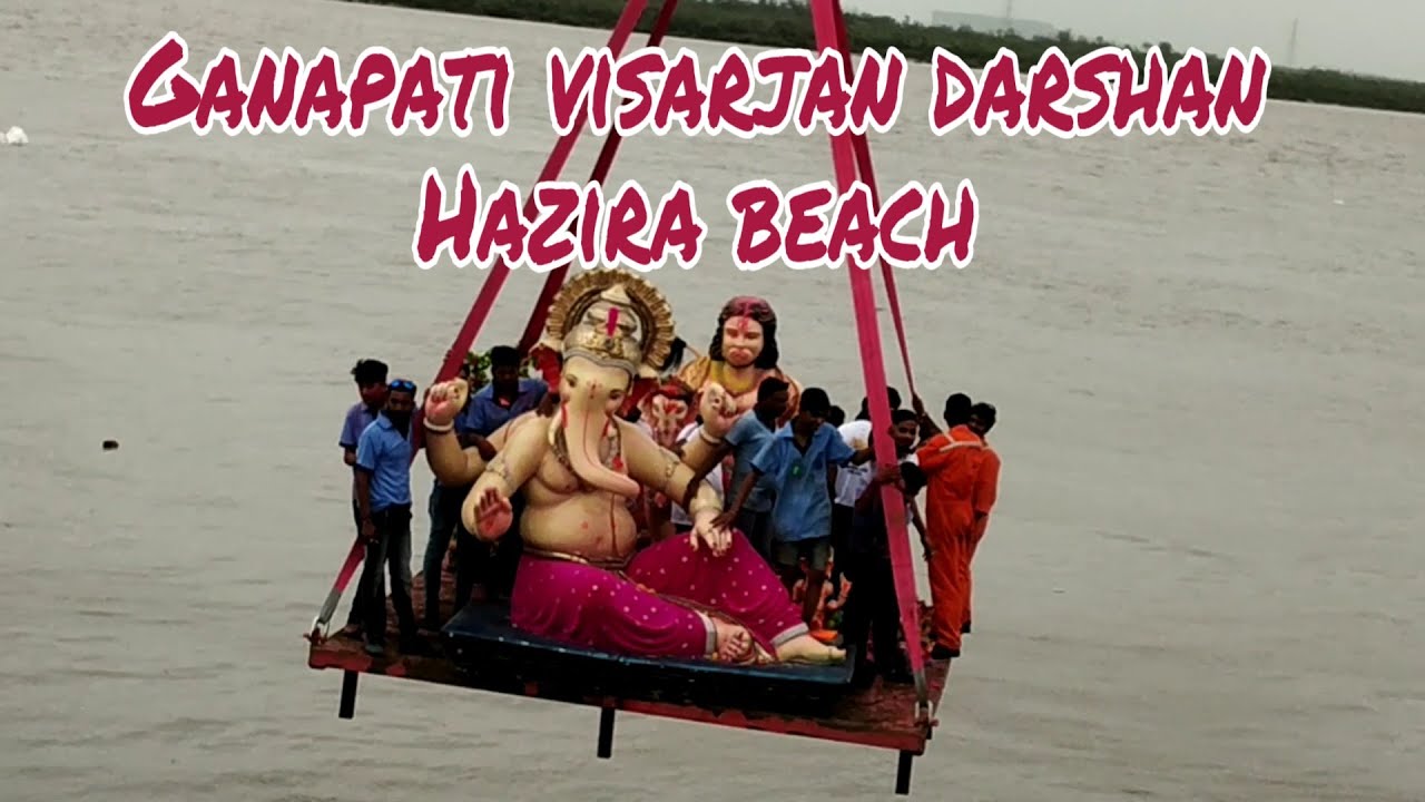 Ganapati visarjan at Hazira beach Surat, Gujarat