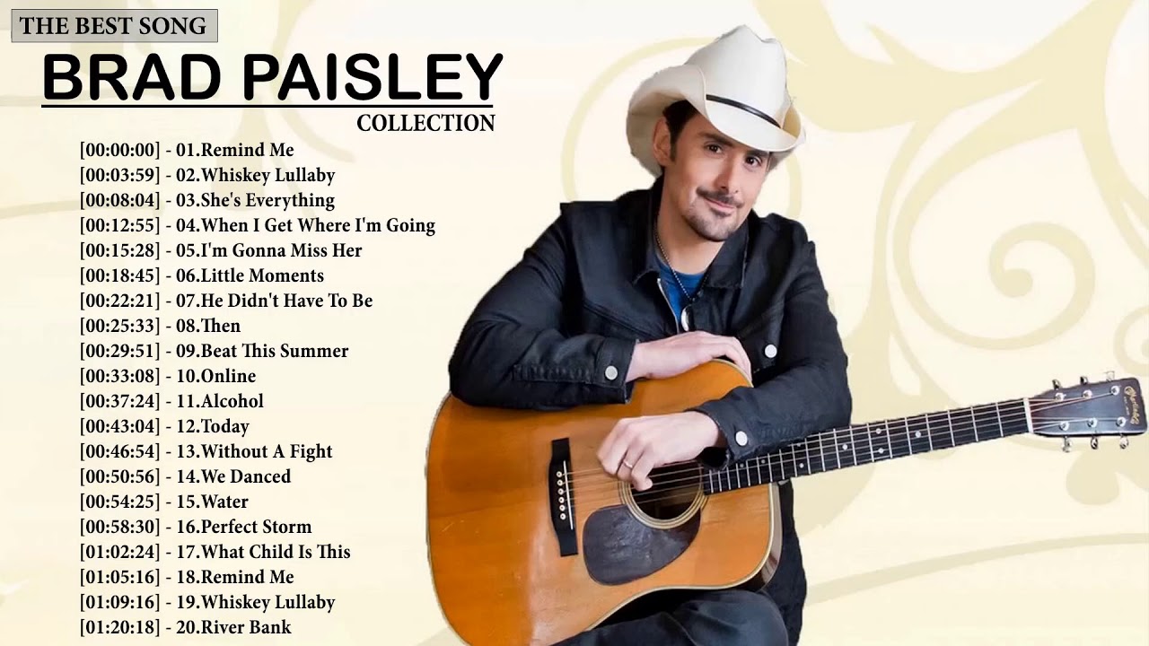 Best Brad Paisley Songs Collection - Brad Paisley Greatest Hits Playlist