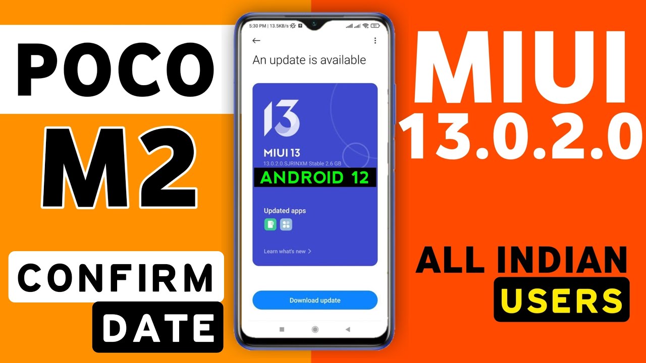 Poco M2 MIUI 13.0.2.0 Android 12 Update | Poco M2 New Update Android 12 Miui 13 #PocoM2