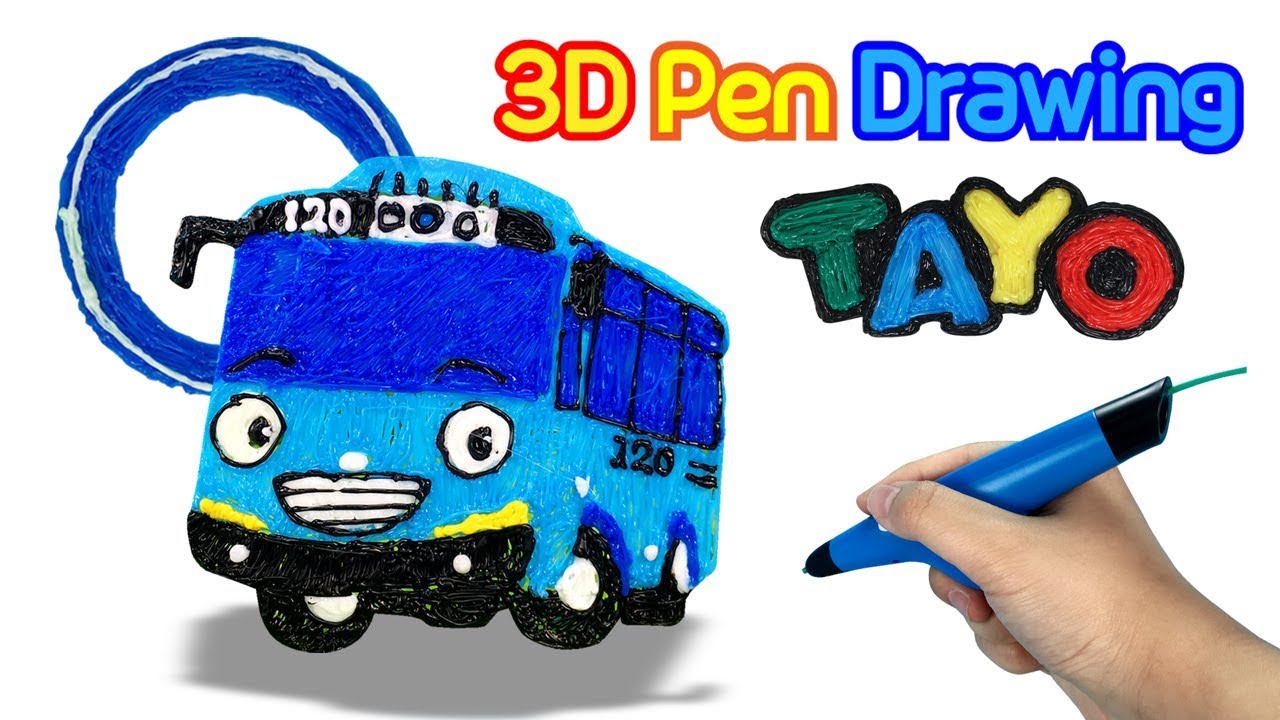 3D Pen Art and 3D Coloring l Learn Colors & Learn How To Draw l Tayo the Little Bus