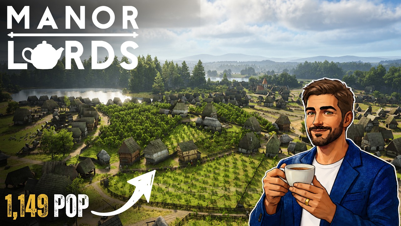 Camp to Kingdom relaxing long play on the NEW Twin Lakes map of Manor Lords - Fractured Realm