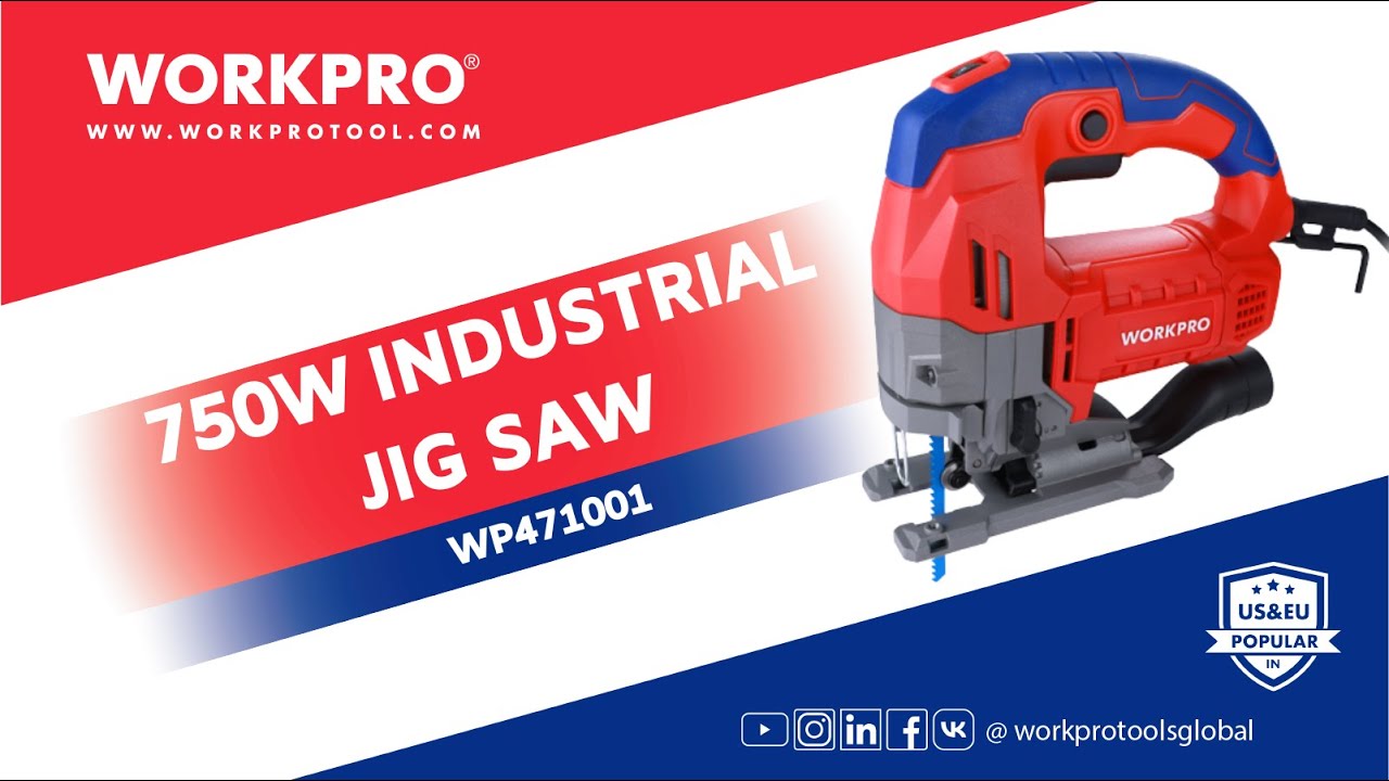 WORKPRO 750W Industrial Jig Saw: Unboxing, Review, and Demonstration
