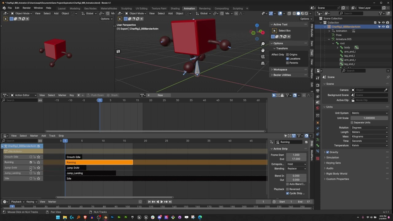 Export/Import only ONE Animation FBX File from Blender to UE 5.5