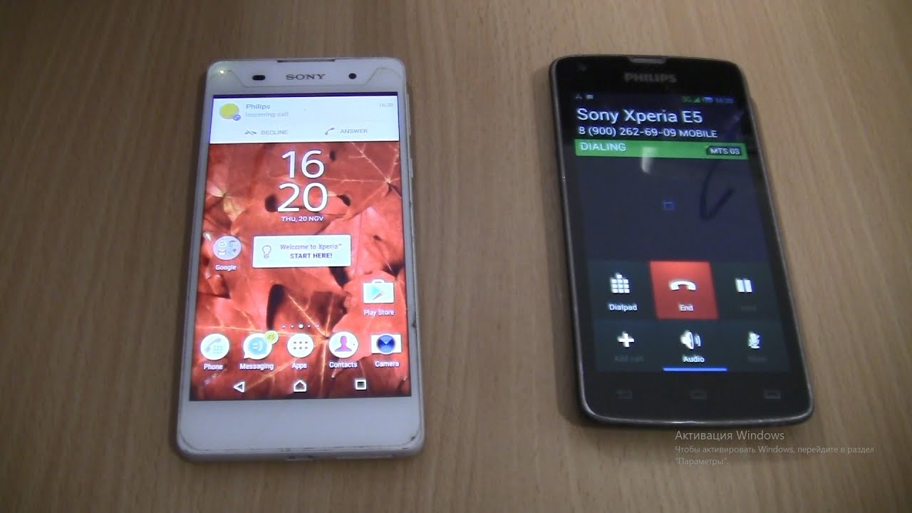 Incoming call & Outgoing call at the Same Time  Sony Xperia E5+Philips Xenium W8510