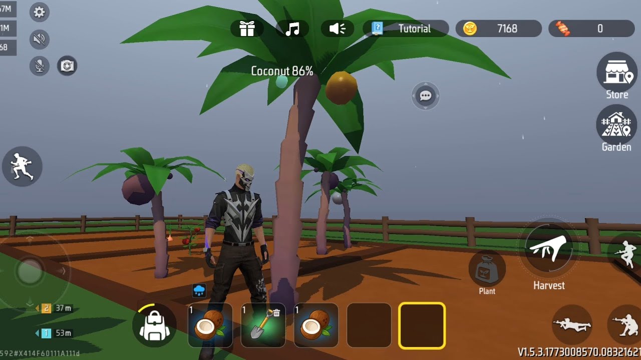 SECRET FREE FIRE FARMING MODE! 🌴 HOW TO FARM COCONUTS 🥥 LIKE A GRANDMASTER IN FREE FIRE CRAFTLAND