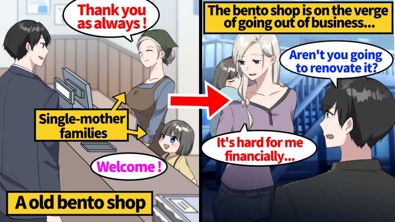 【Manga】A single mother runs an old bento shop nearby. When I helped her get her business on track...