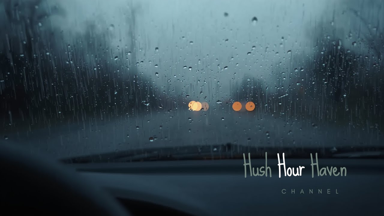 Gentle rain falling on a car, black screen for uninterrupted sleep, deep relaxation, and focus.