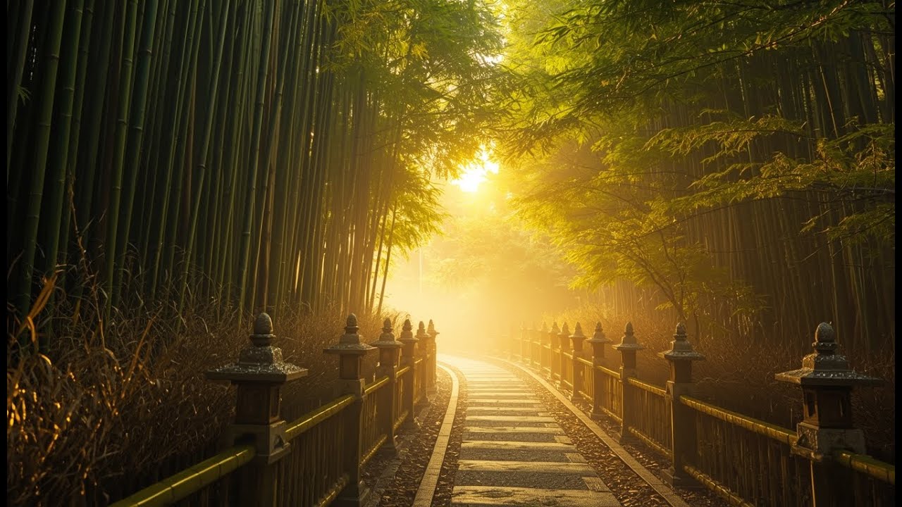 Morning Zen Meditation Music 🌱 Japanese Bamboo Garden Calm for a Peaceful Day