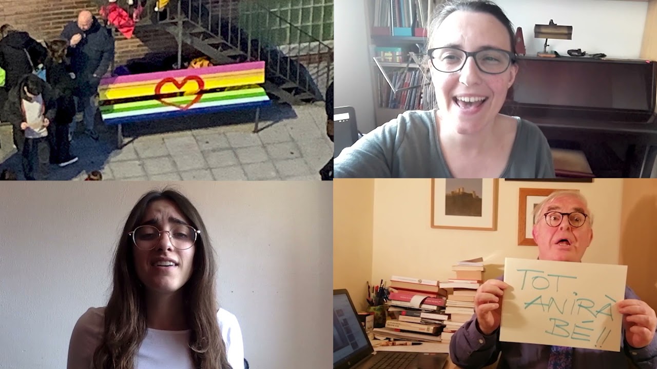Tot anirà bé Escola IPSE. 2020. Claustre de professors cantant.