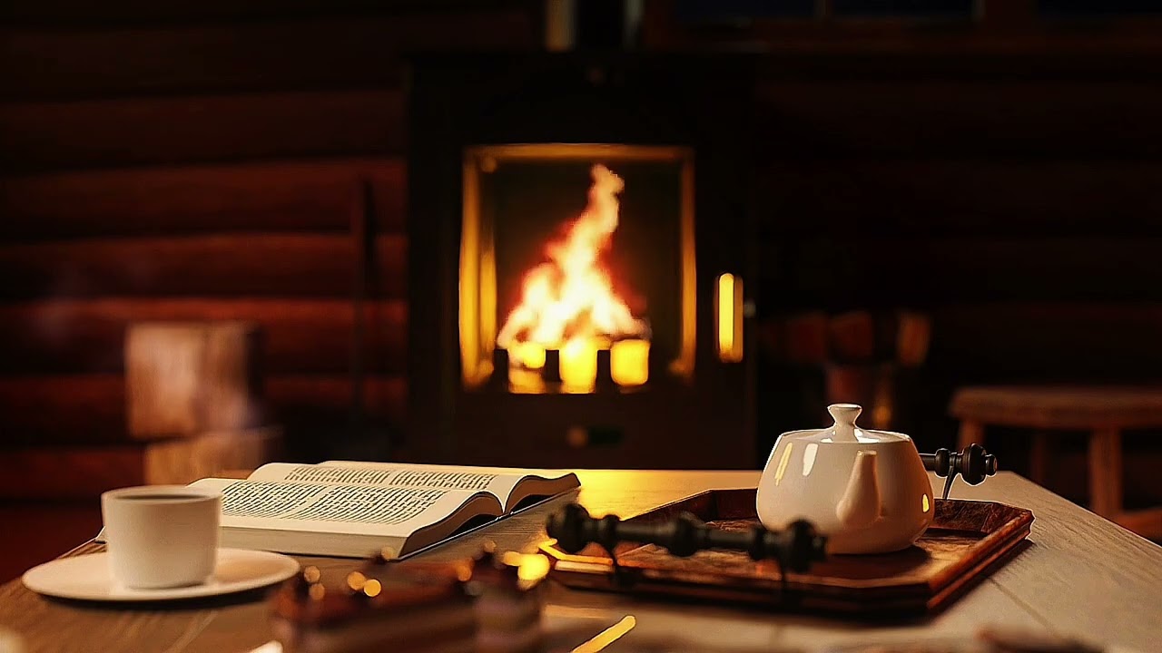 Cozy Fireplace Sounds ☕ Relaxing Coffee Time Ambience | Warm & Peaceful Morning