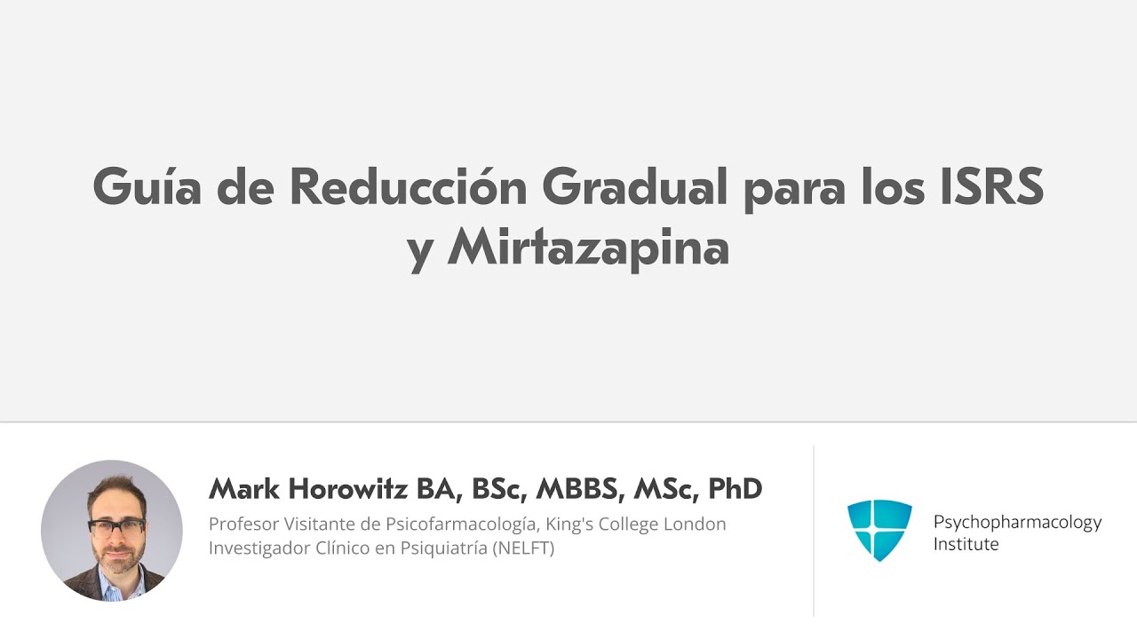 Deprescripción de ISRS y mirtazapina: técnicas de reducción hiperbólica