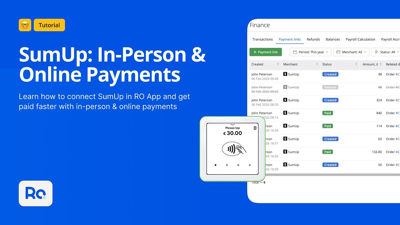 SumUp in RO App: Accept In-Person and Online Payments