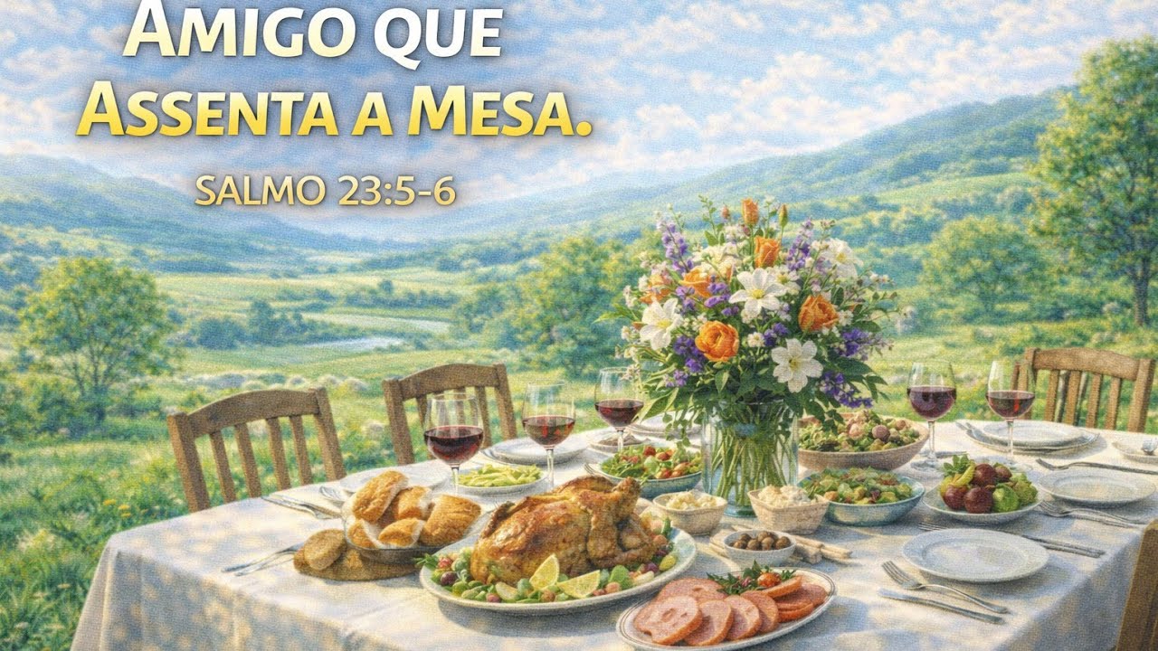 CANAL MEDITAÇÕES BÍBLICAS - AMIGO QUE ASSENTA A MESA. SALMO 23:5-6.