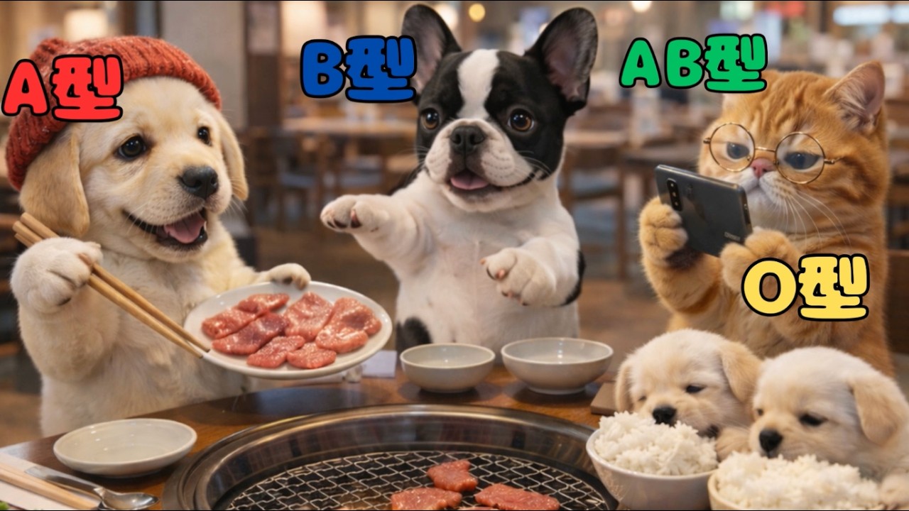【血液型あるある】AI犬🐶マルコの焼き肉編