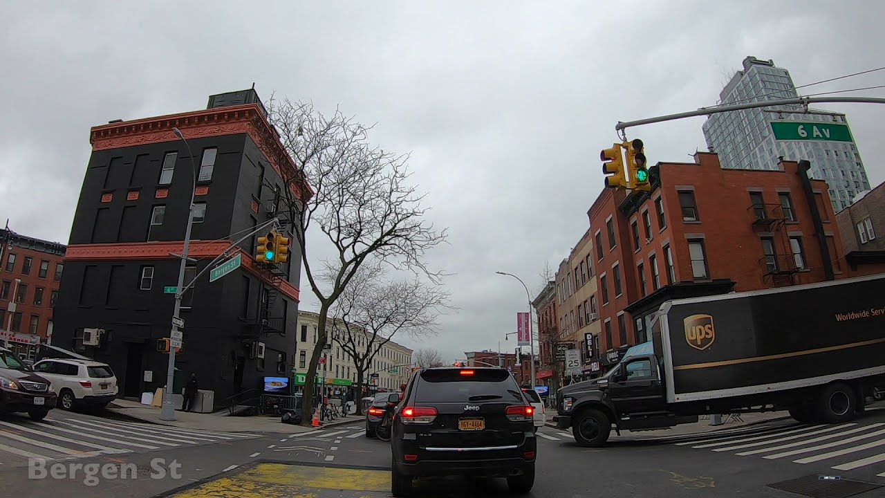 Driving on Bergen St, Brooklyn, NY