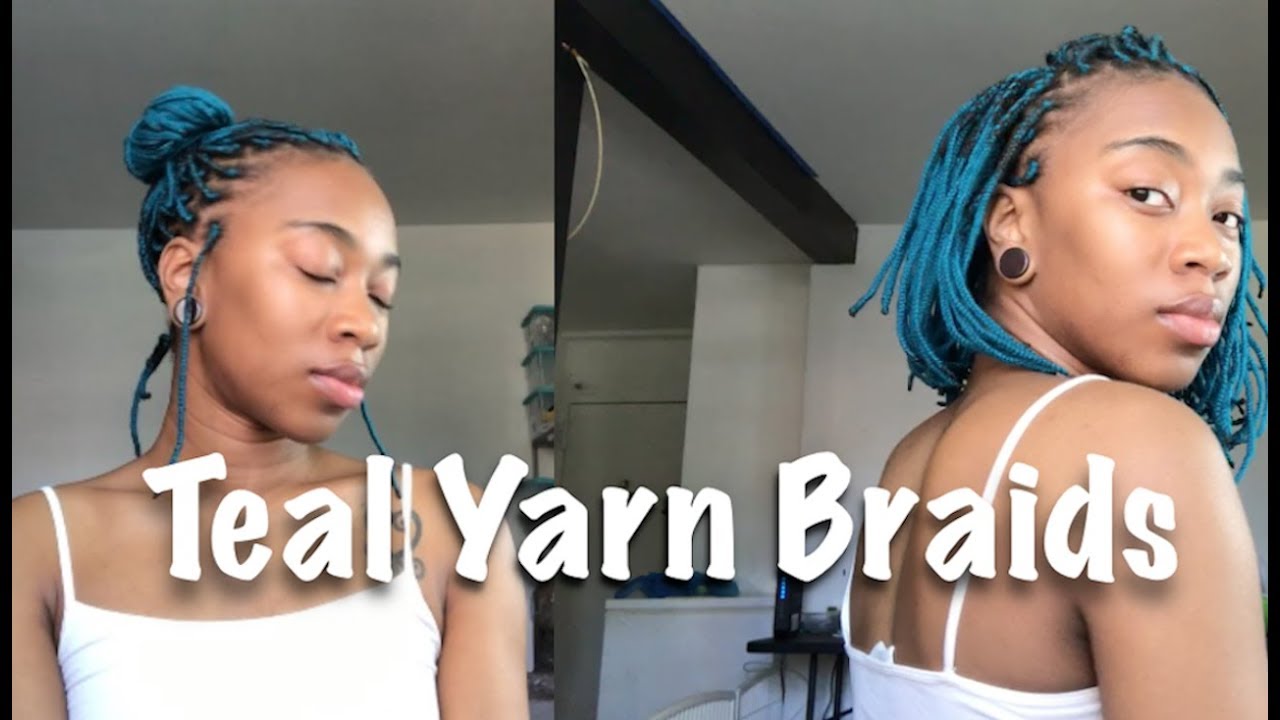 HOW TO: Teal Yarn Braids on TWA | Protective Style 11 Months Post BC | Wildly Brittish