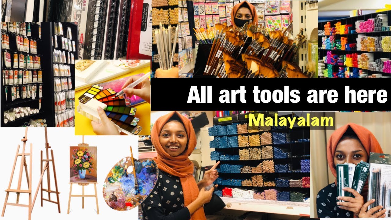 All art tools(materials)/art shop Kozhikode Edumart /Malayalam drawing class /drawing materials