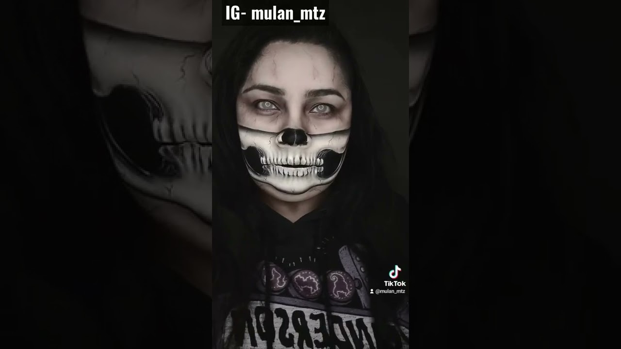 Half Skull transformation| #shorts #bodypaint | mulan_mtz