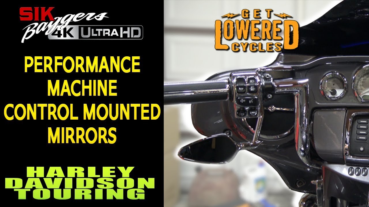 Performance Machine Control Mounted Mirrors Harley Davidson Touring Motorcycle
