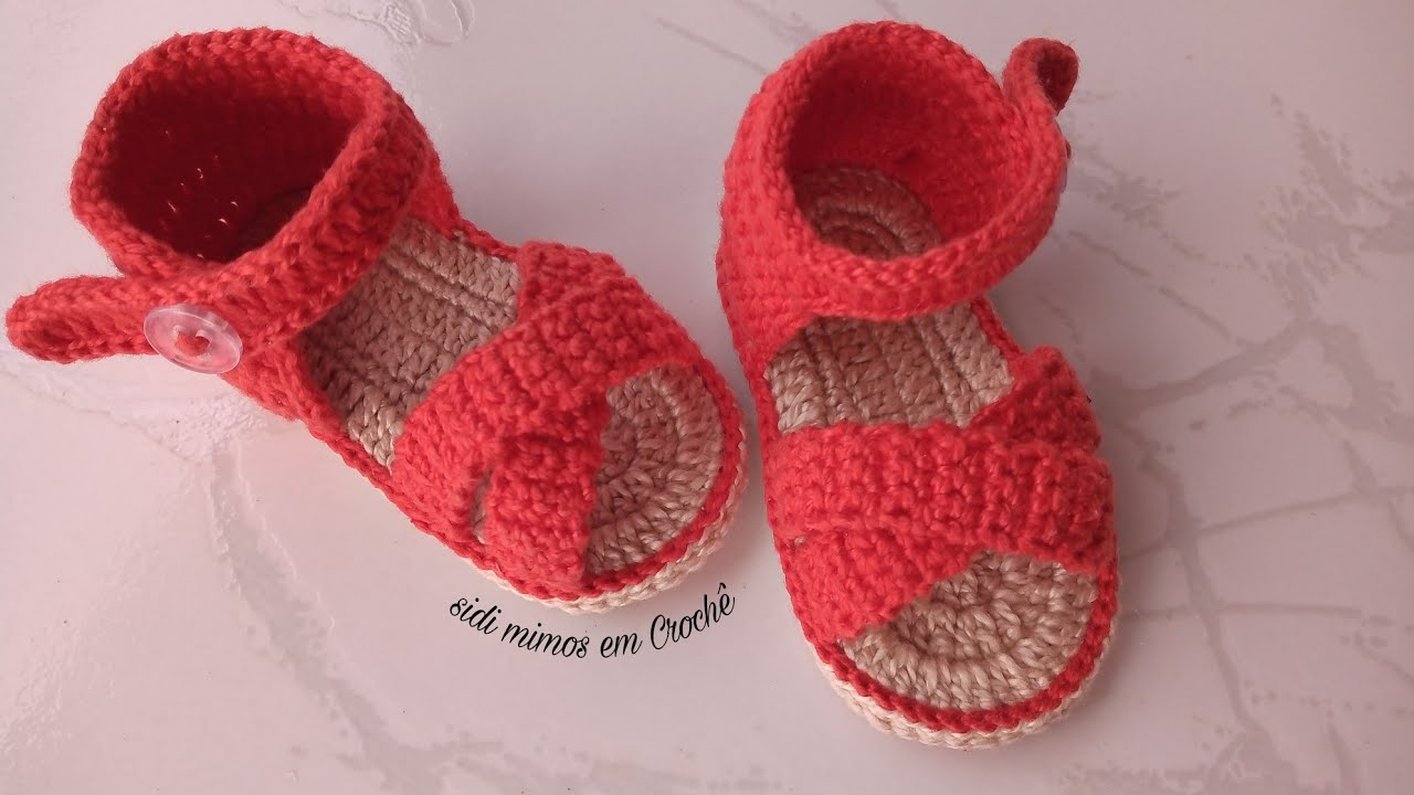 sandalinha Livia em croche - tamanho - 09cm - #sidimimos