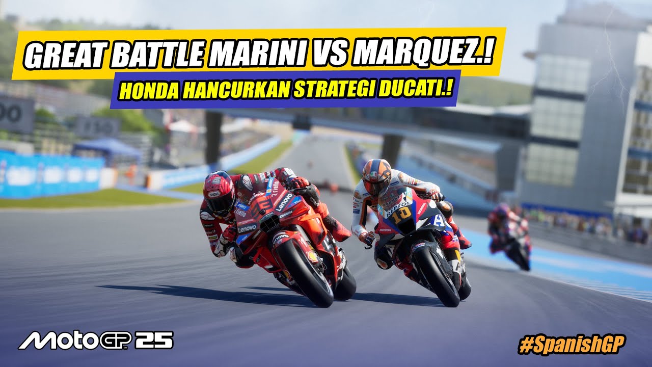 RACE MotoGP 2025❗KEMENANGAN MARINI HANCURKAN STRATEGI MARQUEZ😱❓CIRCUIT JEREZ ANGEL NIETO❓#Spanishgp