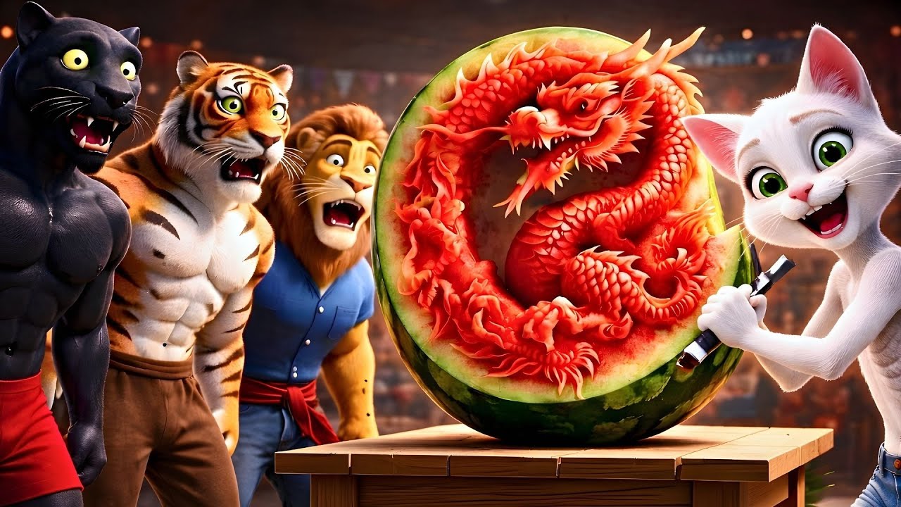Heartbroken Skinny Cat Finds Hidden Talent, Becomes Watermelon Master🍉| Emotional Story