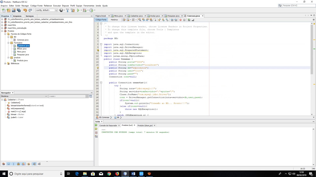 02  Cadastro de produtos  Criando formulario Cadastrar   Java   Netbeans