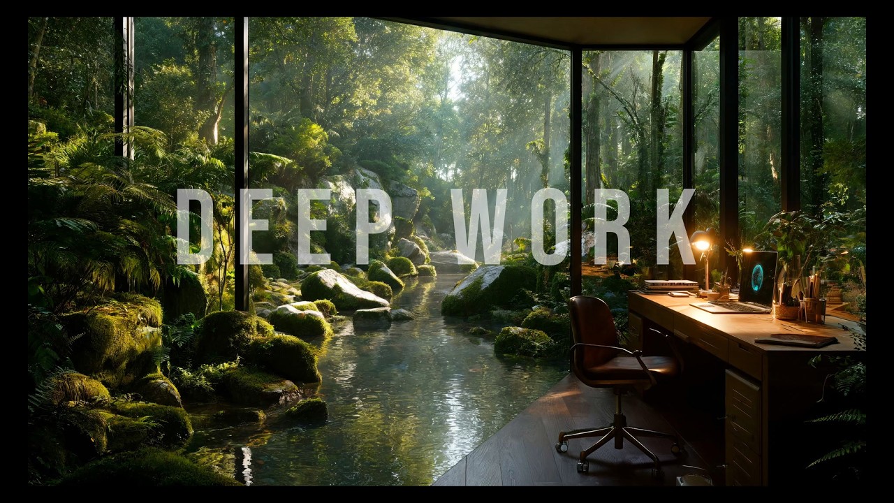 Deep Work Music • Forest Stream Focus • 3 Hour Session