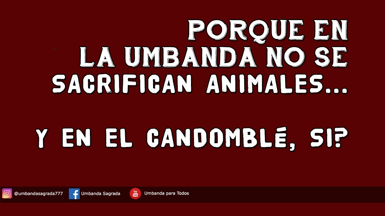 #122 PORQUE EN LA UMBANDA NO SE SACRIFICAN ANIMALES... Y EN EL CANDOMBL&Eacute;, SI?