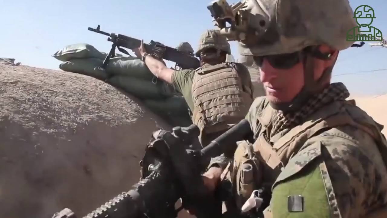 U.S. Marines in Combat with Insurgents - Heavy Firefight in Afghanistan near Sangin