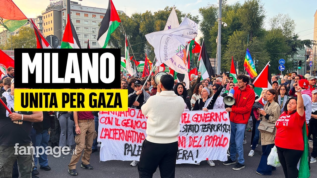 Milano, corteo per Gaza. Mamma in auto: “Torno da terapia di mio figlio ma sono felice di aspettare”