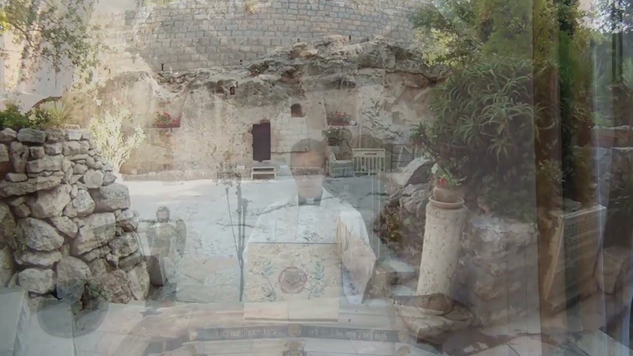 Påskdagen Kristus är uppstånden!  kh Carl Sjögren. bildspel från trädgårdsgraven i Jerusalem