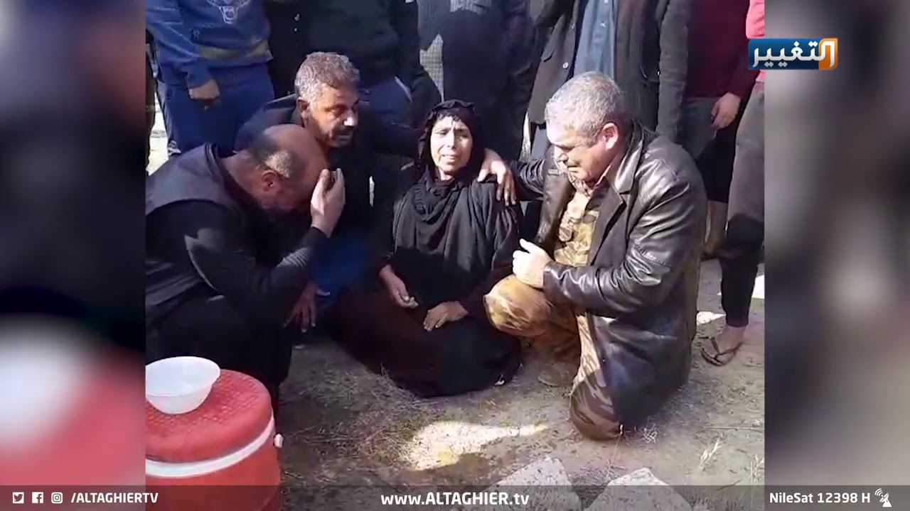 شاهد تشييع وصياح والدة ثلاثة شهداء المسحگ